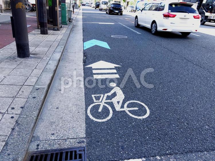 自転車専用道路  自転車専用道路,自転車,交通ルールの写真素材