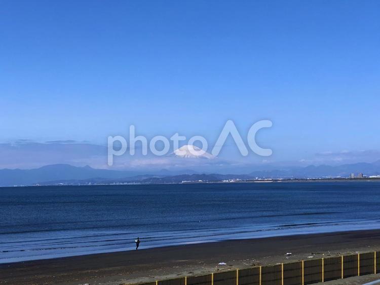富士山と青空と青い海 富士山,空,海の写真素材