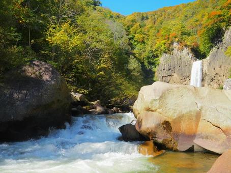 川４ 苗名滝,渓流,川の写真素材
