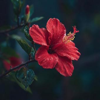 鮮やかなハイビスカスの花 鮮やかなハイビスカスの花の写真