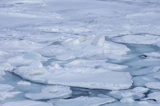 Photo, drift ice, drift ice field, shiretoko, 
