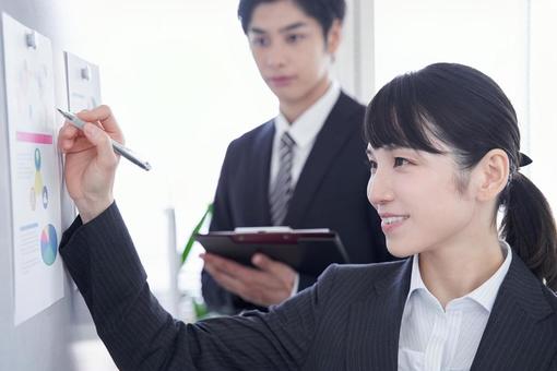 Japanese business person having a meeting, japanese, meeting, conference, JPG