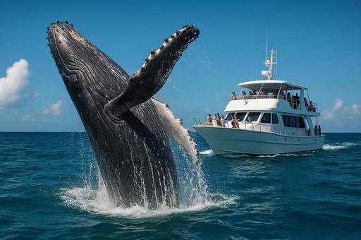 沖縄で船とクジラ・ホエールウォッチング 沖縄で船とクジラ・ホエールウォッチングの写真