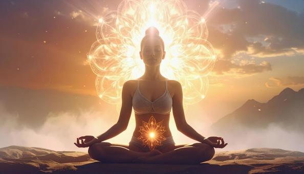 瞑想する女性 アファメーションイメージ 瞑想する女性 アファメーションイメージの写真
