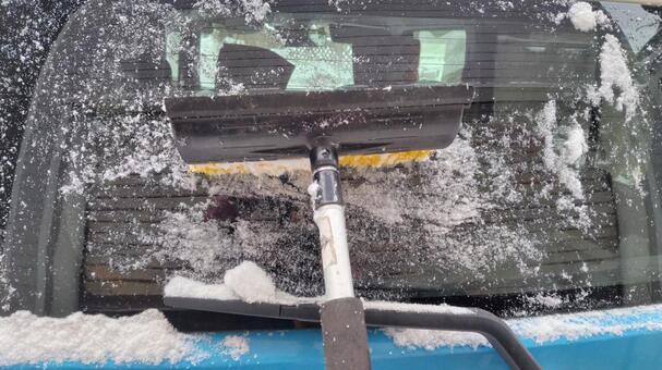 車の雪 雪,車,雪かきの写真素材