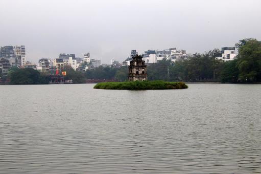 ベトナムハノイのホアンキエム湖 ベトナム,ハノイ,ホアンキエム湖の写真素材