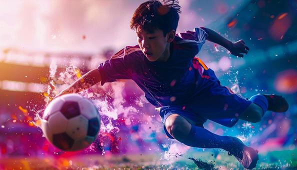 サッカー少年の写真