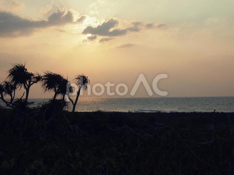 南国の海の夕焼け 夕焼け,海,夕日の写真素材