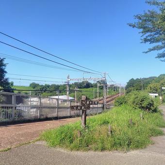 日常の風景、線路と夏の緑 日常の風景、線路と夏の緑の写真