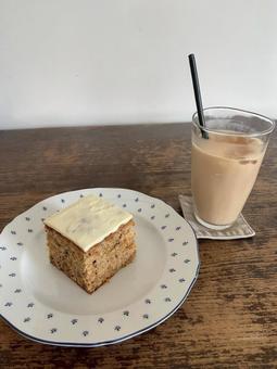 ケーキセット ケーキセット,ケーキ,カフェオレの写真素材