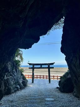 安乎岩戸信龍神社 淡路島,兵庫県,家族旅行の写真素材
