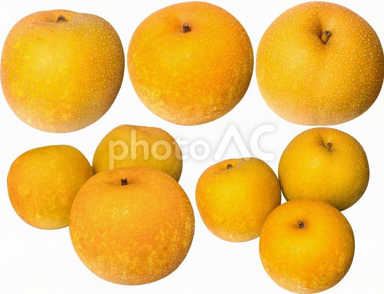 梨　切り抜きセット 3つ,食べ物,季節の写真素材