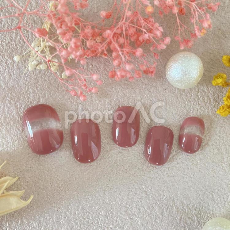 クリアラインネイル ネイルデザイン,ネイルアート,ネイリストの写真素材