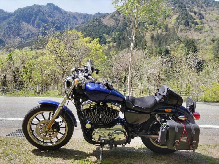 初秋の山林とバイク バイク,オートバイ,ネイキッドの写真素材