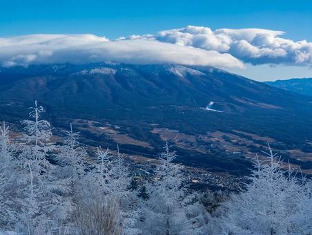 冬の入笠山から八ヶ岳方面 冬の入笠山から八ヶ岳方面の写真