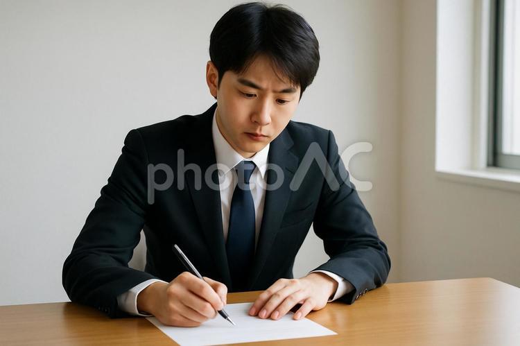 筆記試験に挑む就活生 就活生,試験,学生の写真素材