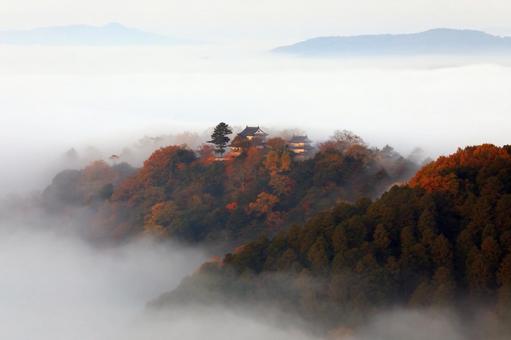 天空の山城 天空の山城 天空の城,天空の山城,備中松山城の写真素材