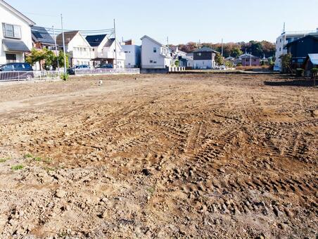 空き地と整地された地面 更地,空き地,整地の写真素材