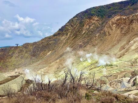 大涌谷の山肌 大涌谷の山肌の写真