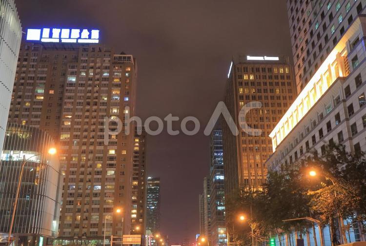 中国　北京市国貿グオマオの高層ビル群 中国,北京,町並みの写真素材