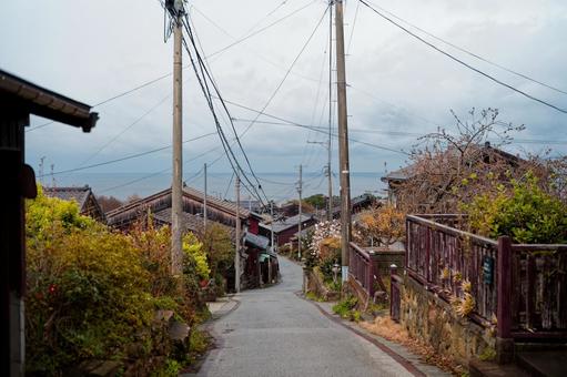 佐渡ヶ島の街並み 佐渡ヶ島の街並み,佐渡島の街並み,佐渡島の写真素材