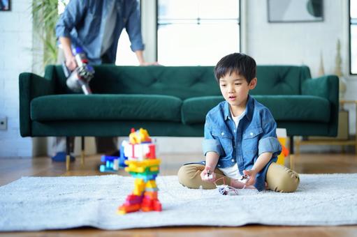 Photo, boy, clean up, vacuum cleaner, 