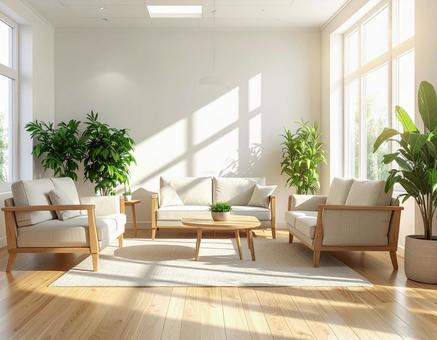 安心感のあるクリニックの待合室　の写真