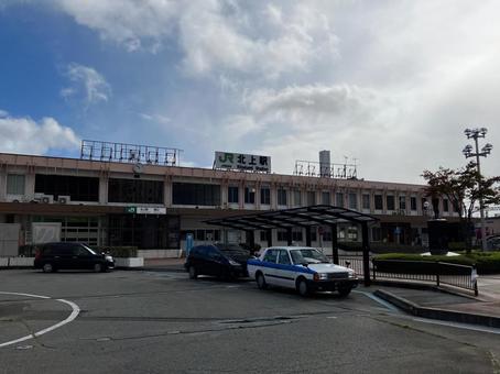JR北上駅の西口 北上駅,jr,西口の写真素材
