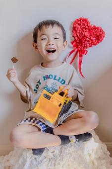 たのしい！ 3歳,男の子,幼児の写真素材