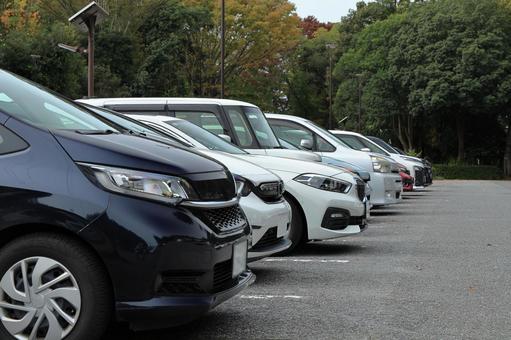 駐車場の自動車 自動車,車,乗用車の写真素材