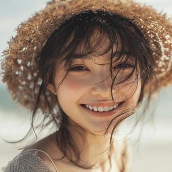 夏の海辺の写真