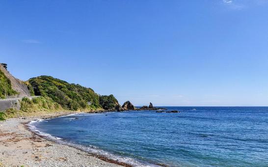 静岡県賀茂郡南伊豆町大瀬から見る海と岬 静岡県,賀茂郡,南伊豆町の写真素材