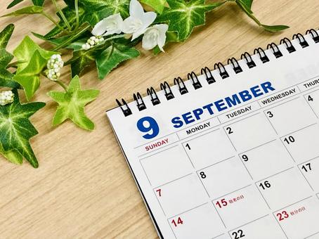 9月カレンダー 9月,カレンダー,スケジュールの写真素材