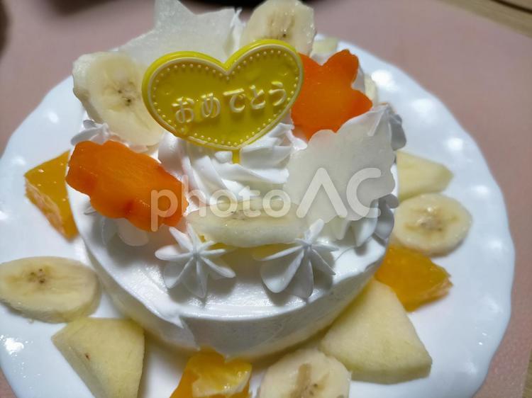 野菜とフルーツの1歳用ケーキ 手作り,野菜,飾りの写真素材