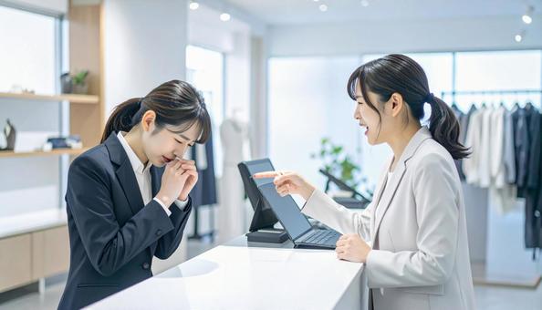 カスハライメージ：深く頭を下げる従業員の写真