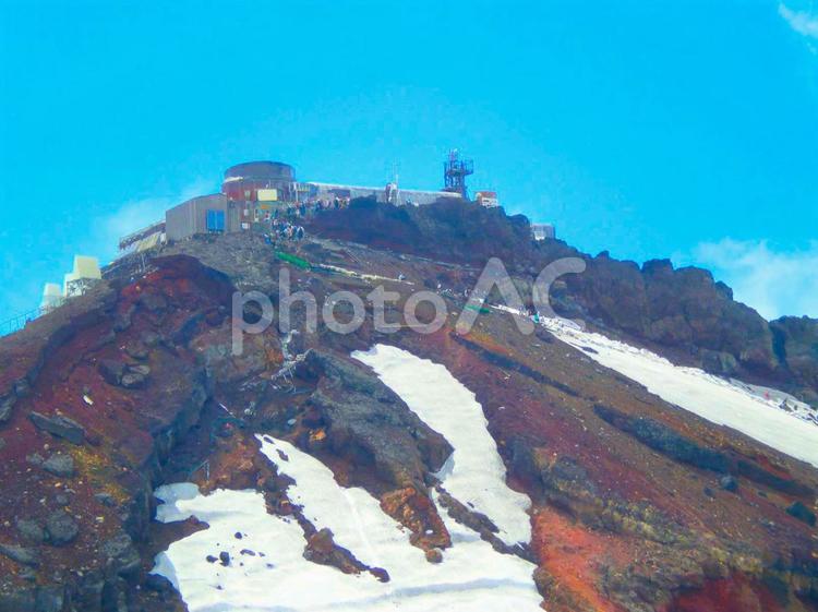 富士山頂の気象台 富士山,富士山頂,気象台の写真素材
