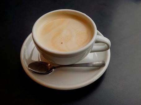 ホットのカフェオレ コーヒー,カフェタイム,カフェオレの写真素材