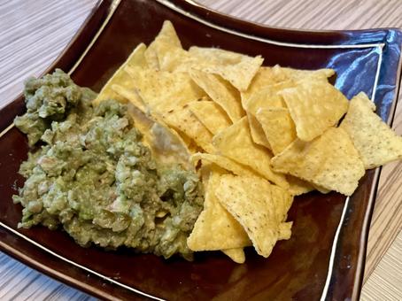 Photo, guacamole, dip source, avocado, 