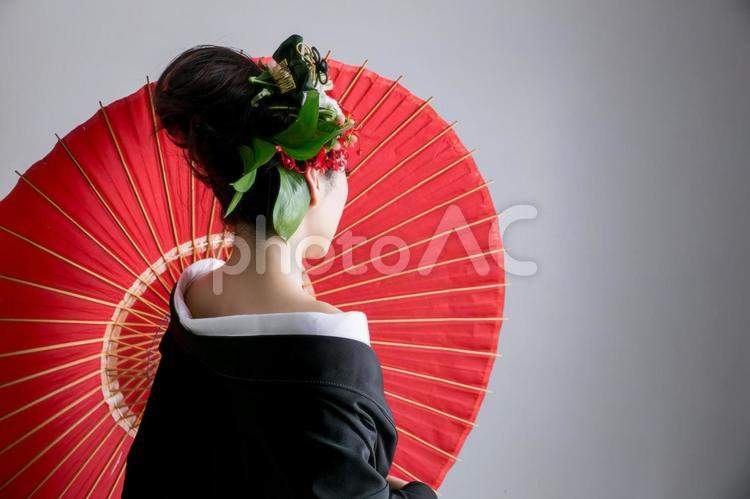 花魁風の女性 花魁,遊女,着物の写真素材