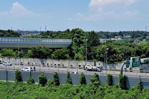 つくばJCT付近の常磐自動車道 つくばJCT付近の常磐自動車道 高速道路,常磐自動車道,常磐道の写真素材
