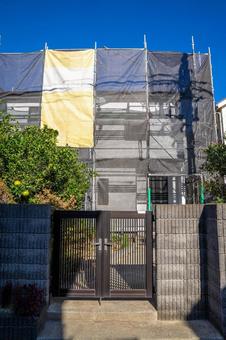 外壁塗装　足場 外壁塗装,外壁,塗装の写真素材