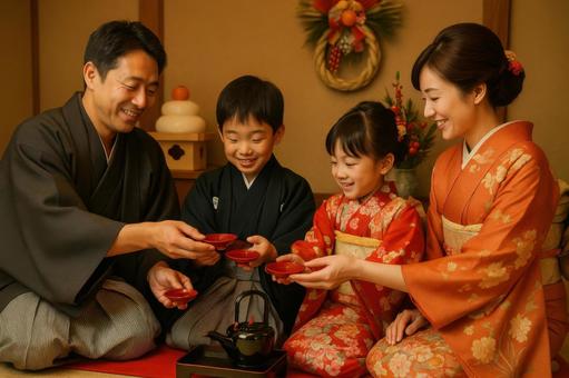 お屠蘇を酌み交わす お屠蘇を酌み交わすの写真