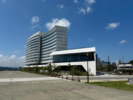 2025年夏 山口県下関市唐戸関門海峡 2025年夏 山口県下関市唐戸関門海峡 空,唐戸,下関の写真素材