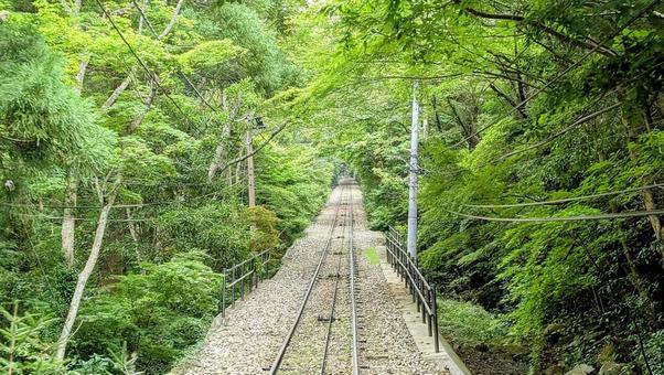 筑波山ケーブルカー 線路 筑波山ケーブルカー 線路の写真