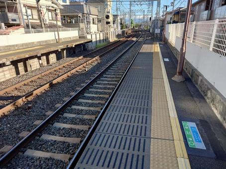 駅と線路 駅,線路,鉄道の写真素材
