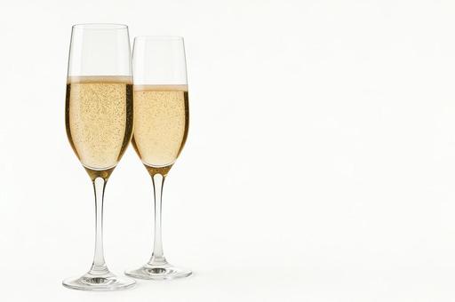 2つのシャンパングラス 2つのシャンパングラスの写真
