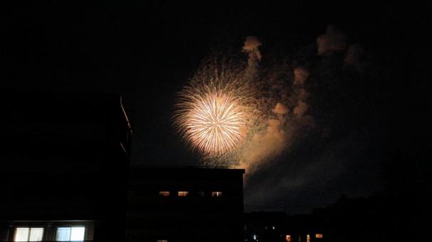 夏の夜空の花火 夏の夜空の花火の写真