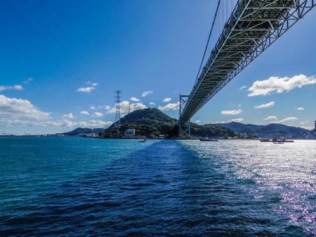 【山口県】下関市・関門海峡 関門海峡,関門橋,下関の写真素材