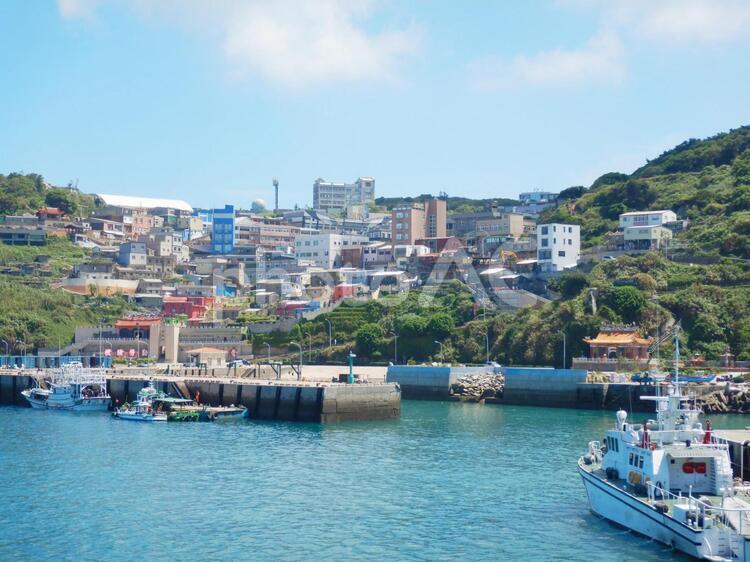 台湾-馬祖 東引の街並み_中柱港 海外,台湾,馬祖の写真素材