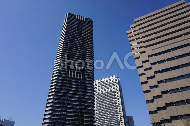 勝どきビュータワー　勝どきサンスクエアなど高層建築 勝どきビュータワー,東京,中央区の写真素材